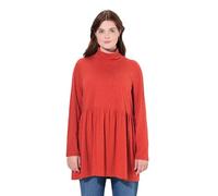 Ulla Popken Longshirt, Rollkragen, A-Linie, Langarm, Biobaumwolle Camiseta, Rojo ladrillo, 52 ES/54 ES Mujeres