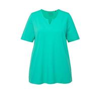 Ulla Popken Camiseta, línea A, Cuello túnica, Media Manga 807259, Verde Agua, 56 ES/58 ES Mujeres