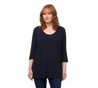 Ulla Popken Camiseta Manga 3/4, Azul Oscuro, 44-46 para Mujer