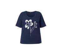 Ulla Popken Camiseta marino / blanco M-L marino / blanco