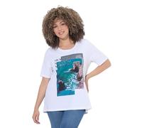 Ulla Popken Camiseta, Motivo de Foto, clásica, Cuello Redondo, Media Manga Blanco Nieve 50+ 848733200-50+