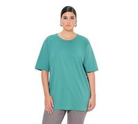 Ulla Popken Camiseta para Mujer, Cuello Redondo, Relajada, Media Manga, Verde, 48-50