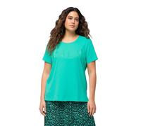 Ulla Popken Camiseta con Texto Regular 829260, Verde Agua, 56 ES/58 ES Mujeres