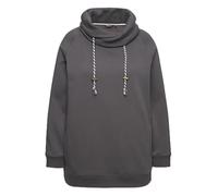 Ulla Popken Basic Sweatshirt Zweifarbige Kordel Sudadera, Graphitgrau, 24-26 para Mujer