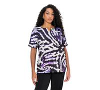 Ulla Popken Camiseta Tipo Blusa, patrón Batik, Cuello de túnica, Media Manga Negro 46+ 833627100-46+