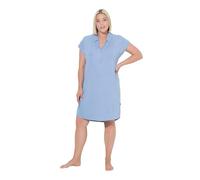 Ulla Popken Camisón, Oversize, Cuello Camisero, Escote en V, Media Manga Azul Helada 54+ 827023714-54+