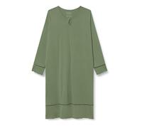 Ulla Popken Camisón para Mujer de Tallas Grandes y Tallas Grandes con Dobladillo Hueco en el Dobladillo y Mangas largas. Cuello Redondo con pequeño Hueco y botón de joyería.