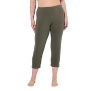 Ulla Popken Caprihose, 7/8-länge, Elastikbund r. 66/68 Pantalones Capri, Longitud 7/8, Cintura elástica, hasta la Talla 36/38, Gris Verdoso, 40W / 32L Mujeres