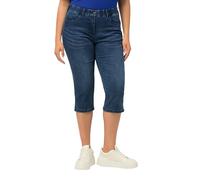 Ulla Popken Caprijeans Basic Pantalón de Vestir, Blue Denim, 56W / 32L para Mujer