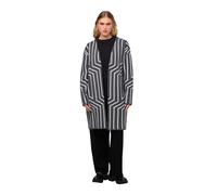 Ulla Popken Cárdigan Abierto con Jaquard, Medium Grey Melange, 48-50 para Mujer