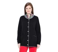 Ulla Popken Cárdigan Largo para Mujer con Pliegue, Negro, 44-46