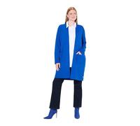 Ulla Popken Cárdigan Largo y Abierto para Mujer, Tallas Grandes, Tallas Grandes, Punto Fino y Suave, Azul Cobalto, 48-50