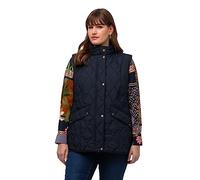 Ulla Popken Chaleco Acolchado con Forro de faisán, Marine, 48-50 para Mujer