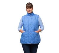 Ulla Popken Chaleco Acolchado, Delgado, Cuello Alto, sin Mangas, Azul Claro, 46-48 para Mujer