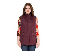 Ulla Popken Chaleco acolchado, repelente al agua, forro de faisán, sin mangas rojo vino 50+ 821171355-50+