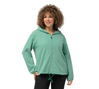 Ulla Popken Chaqueta de Asiento con Capucha Suéter cárdigan, Verde, 46-48 para Mujer
