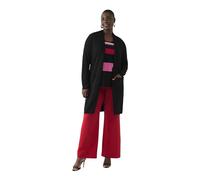 Ulla Popken Chaqueta de Punto Larga, Cuello alzado, Forma Abierta Negro 50+ 828990100-50+