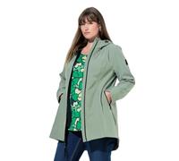 Ulla Popken Chaqueta de softshell Hyprar para mujer, tallas grandes, tallas grandes, multitalento, con detalles de contraste, agua