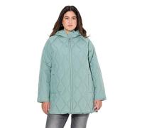 Ulla Popken Chaqueta Larga Acolchada HYPRAR, hidrófuga, Cremallera bidireccional Verde Menta 50+ 837208180-50+