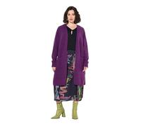 Ulla Popken Long-Strickjacke, Offene Form, V-Ausschnitt Suéter pulóver, Morado, 54-56 para Mujer