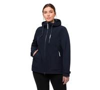 Ulla Popken Chaqueta Softshell Impermeable, Forro Polar y Capucha, Marine, 48-50 para Mujer