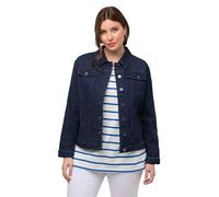 Ulla Popken Chaqueta vaquera de talla grande para mujer, Vaquero azul., 4XL