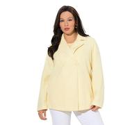 Ulla Popken Chaquetón Polar, Forma en A, Cuello con Solapa, Mangas largas Amarillo pálido 58+ 846021608-58+