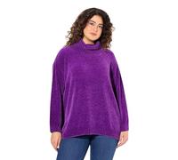 Ulla Popken Chenille-Pullover, Oversized, Stehkragen, Langarm Suéter pulóver, Morado Oscuro, 48-50 para Mujer