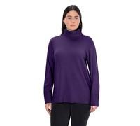 Ulla Popken Cuello Alto, puños Acanalados Anchos, Manga Larga Suéter, Deep Purple, 56-58 para Mujer