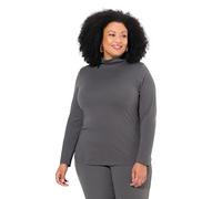 Ulla Popken Damen große Größen Übergrößen Plus Size bis 64, Oberteil, Rollkragen Shirt, Langarmshirt, Slim Fit, Unterziehen, 646813, Gris Grafito, 62-64