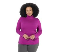 Ulla Popken Damen große Größen Übergrößen Plus Size bis 64, Oberteil, Rollkragen Shirt, Langarmshirt, Slim Fit, Unterziehen, 646813, Morado, 48-50