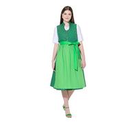 Ulla Popken Dirndl, Cuello alzado, botón Decorativo, sin Mangas Verde Hierba 46 840154426-46