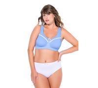 Ulla Popken Entlastungs-BH, Punkte, Ohne Bügel, Cup C-F Sujetador, Azul Claro, 95C Mujeres