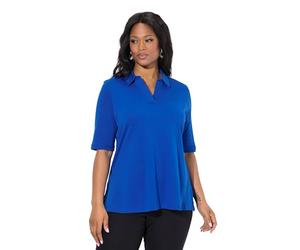 Ulla Popken Falda Plisada para Mujer, Tallas Grandes, Talla Grande, línea A, Cintura cómoda, Cinta 823477, Azul, 54-56