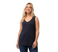 Ulla Popken Feminines Top mit V-Neck Camiseta, Marine, 64-66 para Mujer