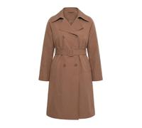 Ulla Popken Gabardina, Cuello de Solapa, Doble Botonadura, Manga Larga marrón 46+ 852183330-46+