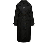 Ulla Popken Gabardina Vaquera, Cuello con Solapa, Vintage, Doble Capa Negro 46+ 830347100-46+