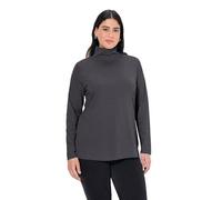 Ulla Popken Shirtrolli Basic, Camiseta Cuello Alto para Mujer, Gris (Anthrazit Melange), 42-44