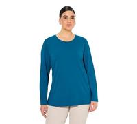 Ulla Popken Basic Shirt, V-Ausschnitt, Schmal, Lange Ärmel Camiseta, Blaugrün, 50-52 para Mujer