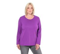 Ulla Popken Shirt, Slim, Rundhalsausschnitt, Langarm Túnica, Morado, 44-46 Mujeres