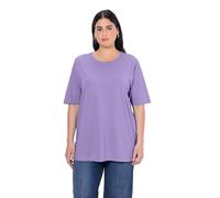 Ulla Popken Basic-Shirt, Rundhals Camiseta, Lila Azul, 48-50 para Mujer