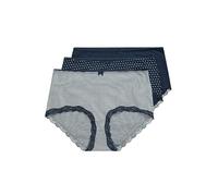 Ulla Popken Hipster, Pack de 3, Rayas/Lunares/Monocolor Azul Noche 50+ 827440139-50+