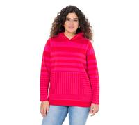 Ulla Popken Hoodie, Gestreift mit Känguru-Tasche Sudadera con Capucha a Rayas con Bolsillo Canguro, Lino, 54-56 Grande para Mujer