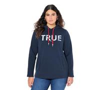 Ulla Popken Hoodie, True, Kapuze, Kordel, Taschen, Langarm Sudaderas, Marine, 62-64 para Mujer