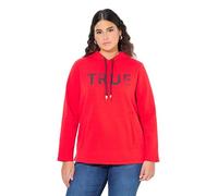 Ulla Popken Hoodie, True, Kapuze, Kordel, Taschen, Langarm Sudaderas, Rojo neón, 44-46 para Mujer