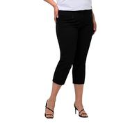 Ulla Popken Hose Mony, wadenlang, Zipptaschen, Stretch Pantalones, Schwarz, 45W / 32L para Mujer