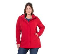 Ulla Popken Hyprar - Chaqueta larga para mujer, impermeable, línea A, con capucha, Salsa, 48-50