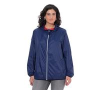 Ulla Popken HYPRAR Chaqueta Reversible, hidrófugo, Capucha Azul Oscuro 46+ 846569741-46+