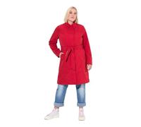 Ulla Popken Hyprar Softshell-Trenchcoat, Wasserabweisend, Gürtel Abrigos, Salsa, 50-52 Mujeres