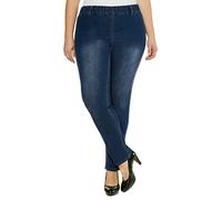 Ulla Popken Jeggings Sienna con Bolsillo Elástico Y Aspecto Vaquero, Pantalones Mujer, Vaquero Azul, 50W / 30L